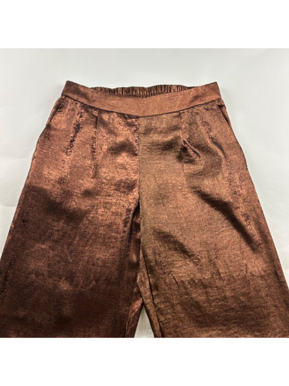 A New Day Shiny Copper Wide Leg Pull On Pant S - Picture 2 of 7